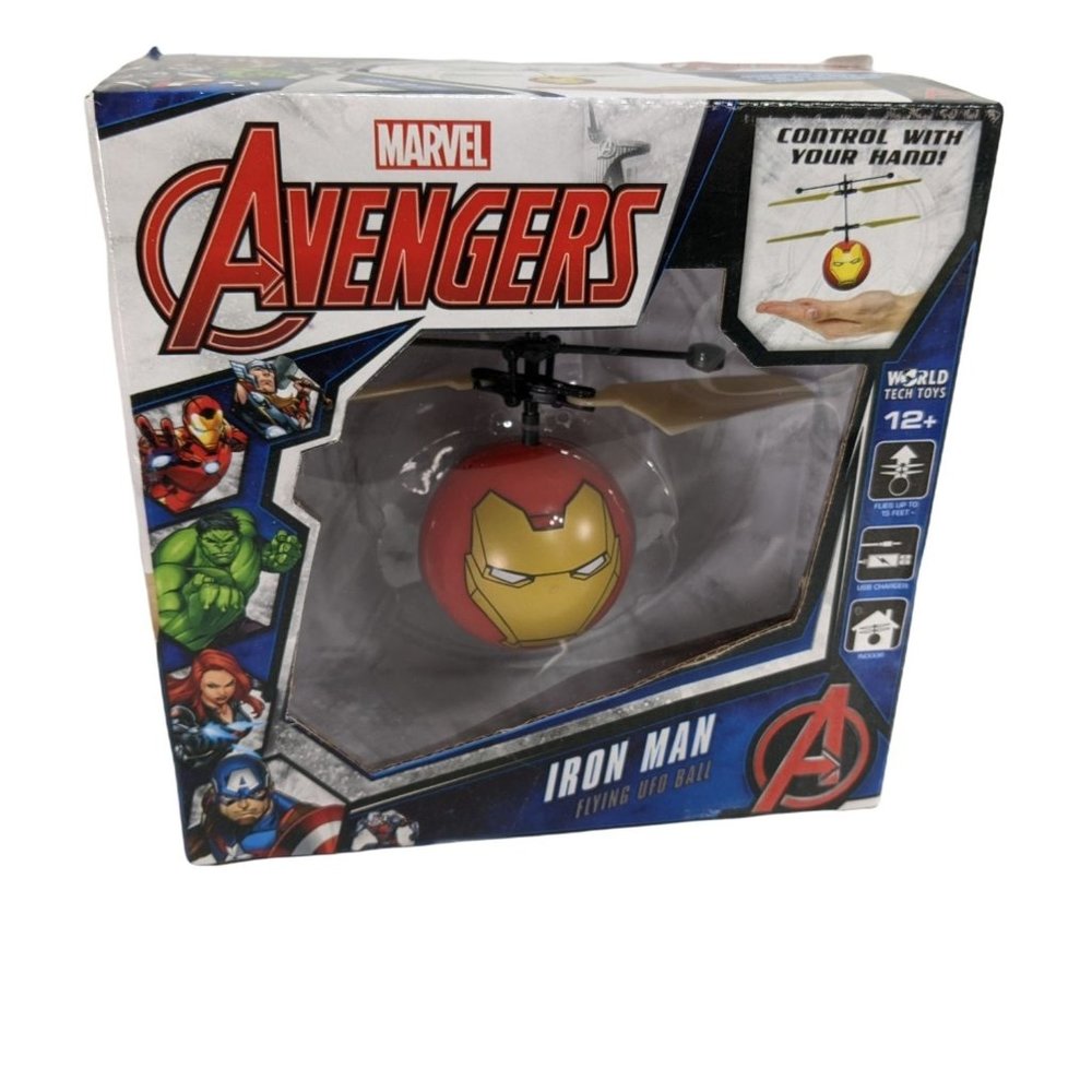 Marvel IRON MAN Flying UFO Ball Helicopter Marvel Avengers World Tech Toys NEW!